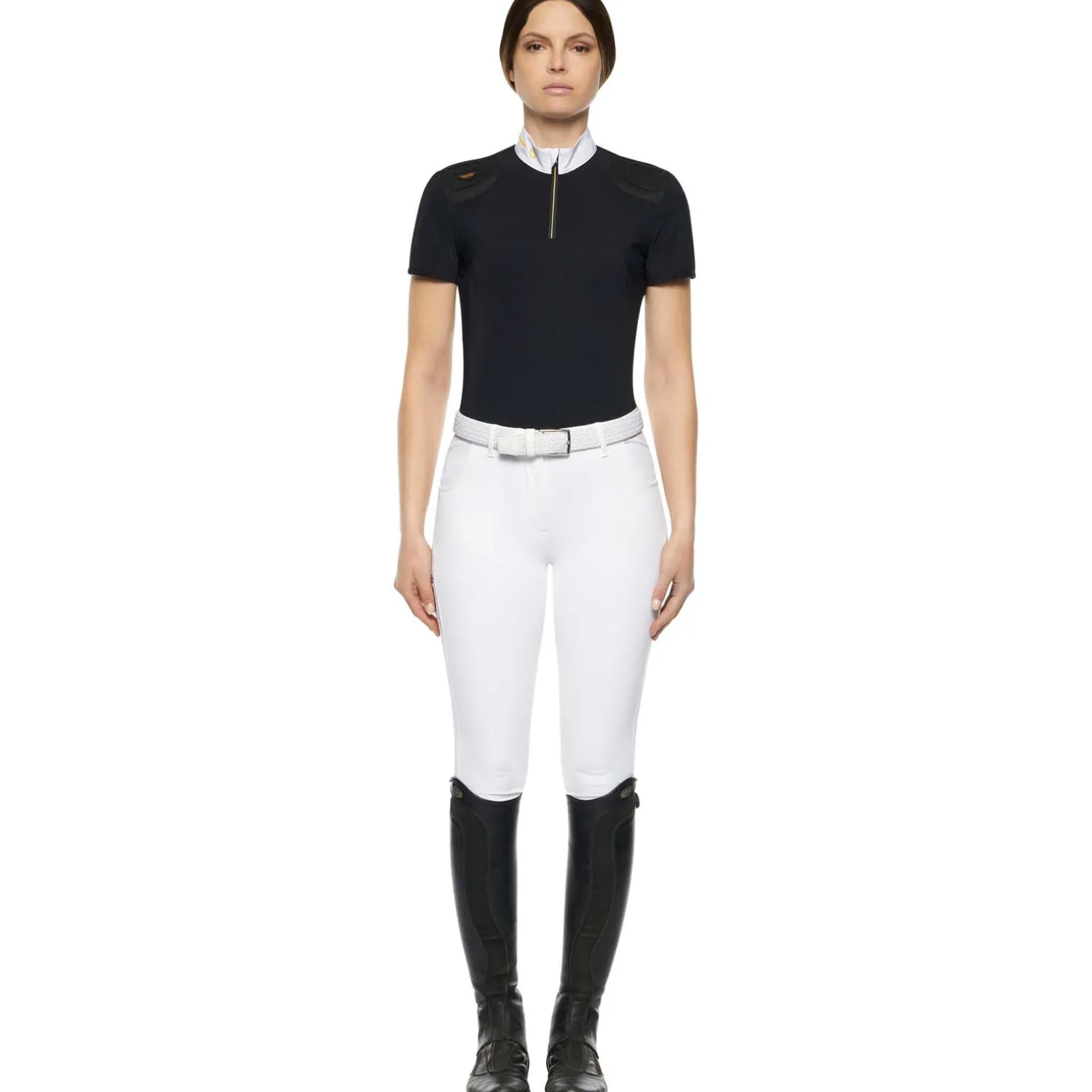 Cavalleria Toscana R-Evo Epaulet Shortsleeve Zip Polo