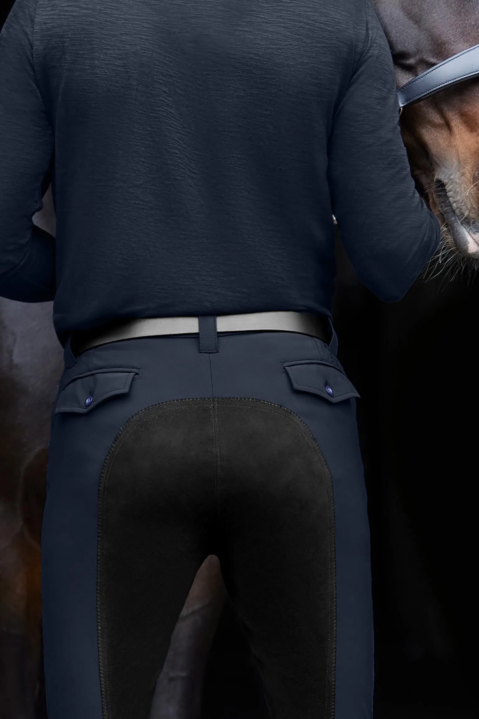 ELT Matteo Classic helforsterkede ridebukser for menn med fullsete i kunstskinn