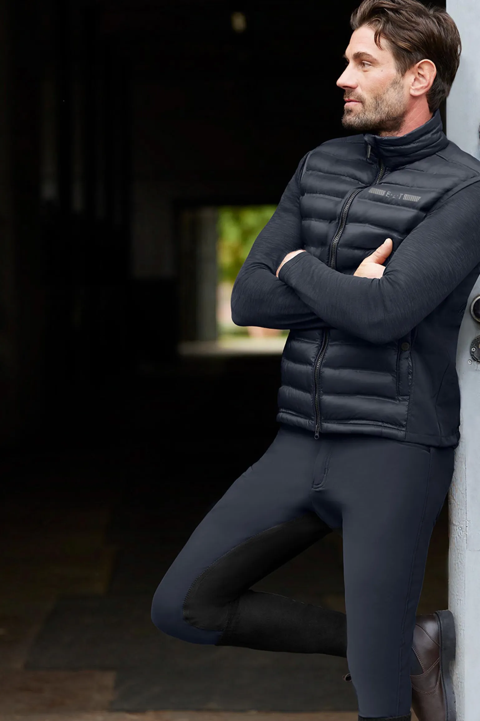 ELT Matteo Classic helforsterkede ridebukser for menn med fullsete i kunstskinn