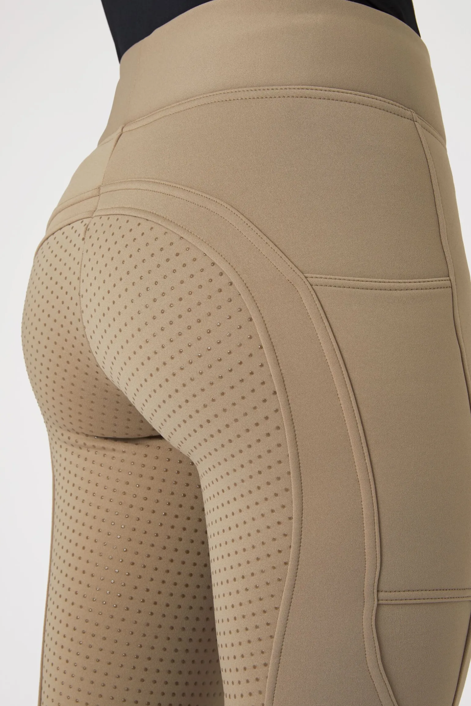 Horze Active helforsterkede ridetights til vinteren med fullgrip og telefonlomme