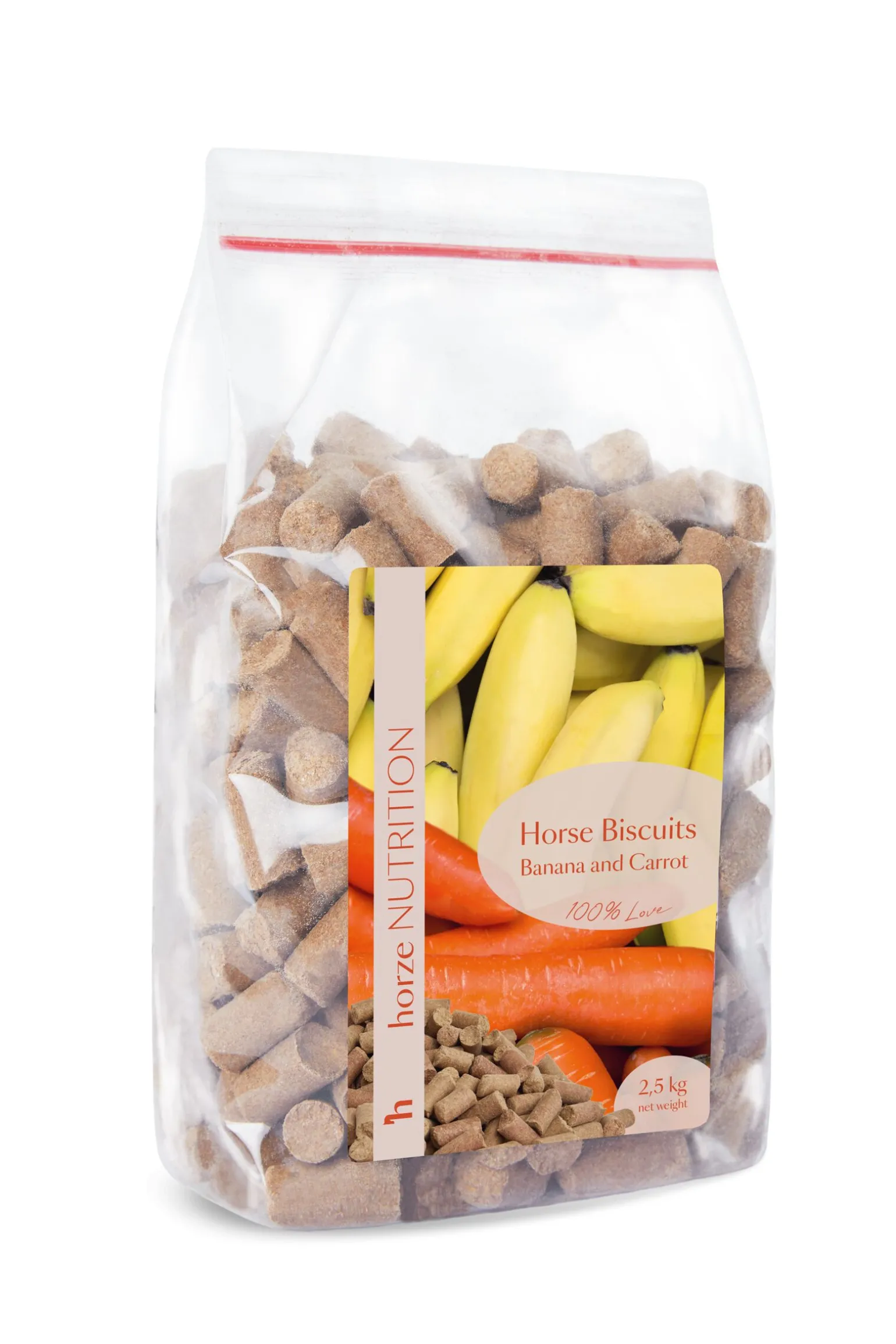 Horze Biscuits godbiter, banan og gulrot, 2,5 kilo