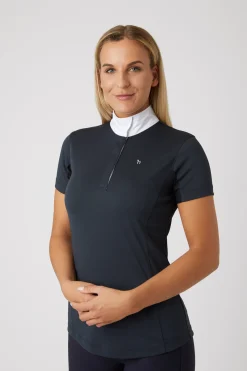 Horze Blaire kortermet teknisk stevneskjorte til damer med nettingdetaljer LSF 30+