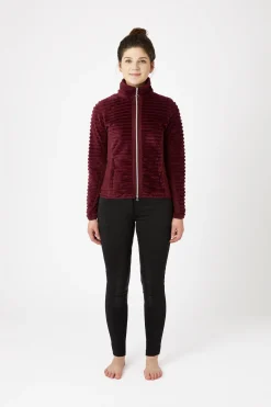 Horze Della stripete ridejakke i fleece til dame