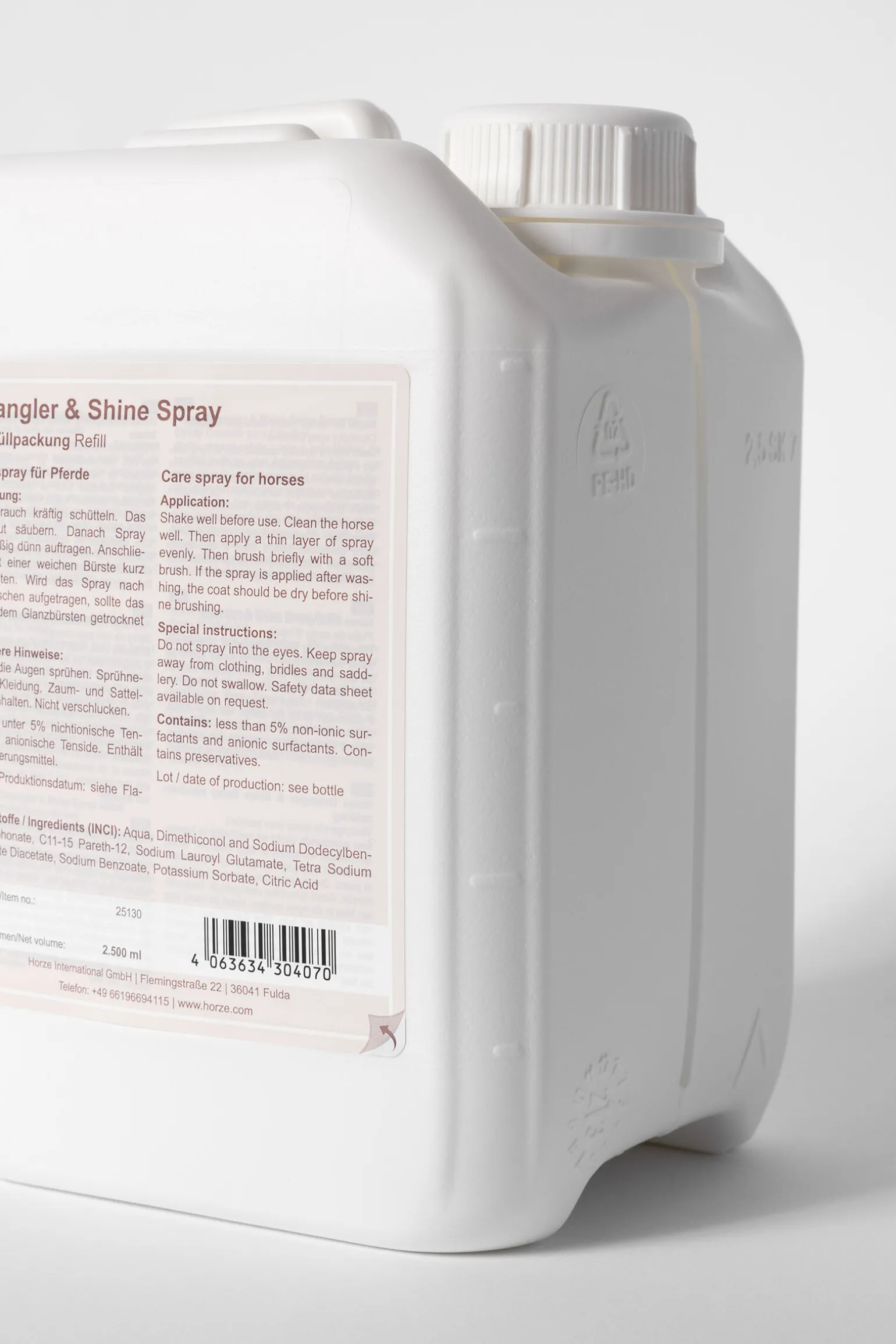 Horze Detangler & Shine Spray Refill, 2,5l