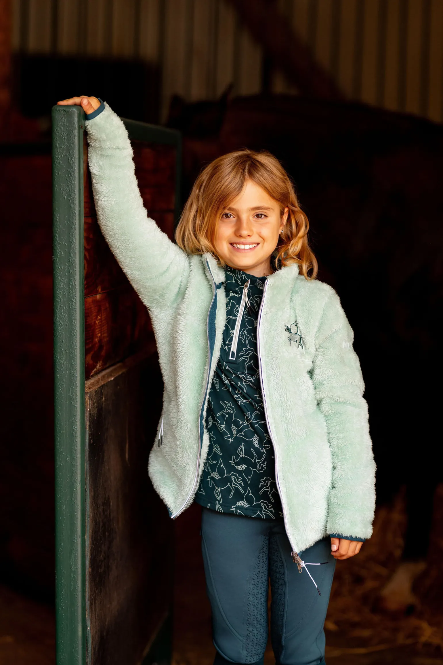 Horze Elsa Barne fleece-ridejakke