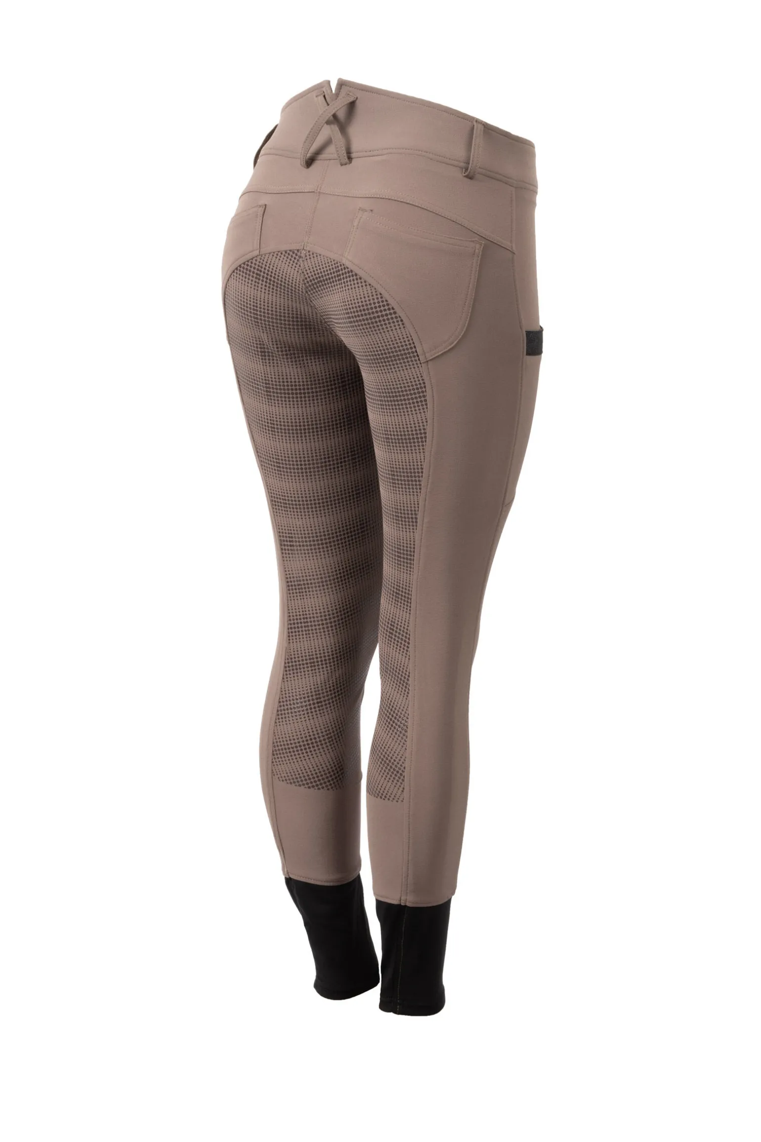 Horze helforsterkede ridebukser med silikon, høyt liv og telefonlomme, dame