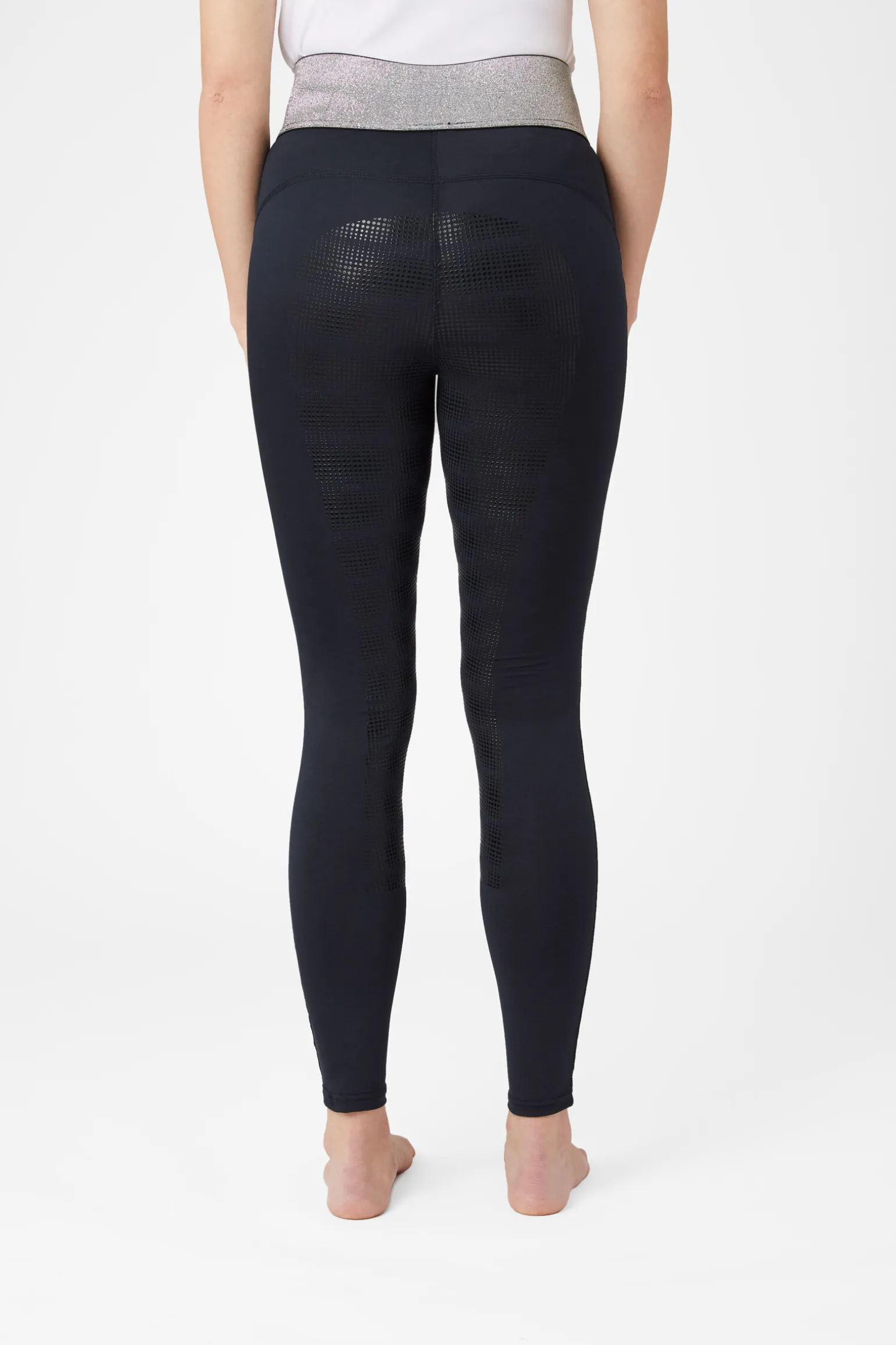 Horze helforsterket ridetights med silikon og glitterlinning, dame
