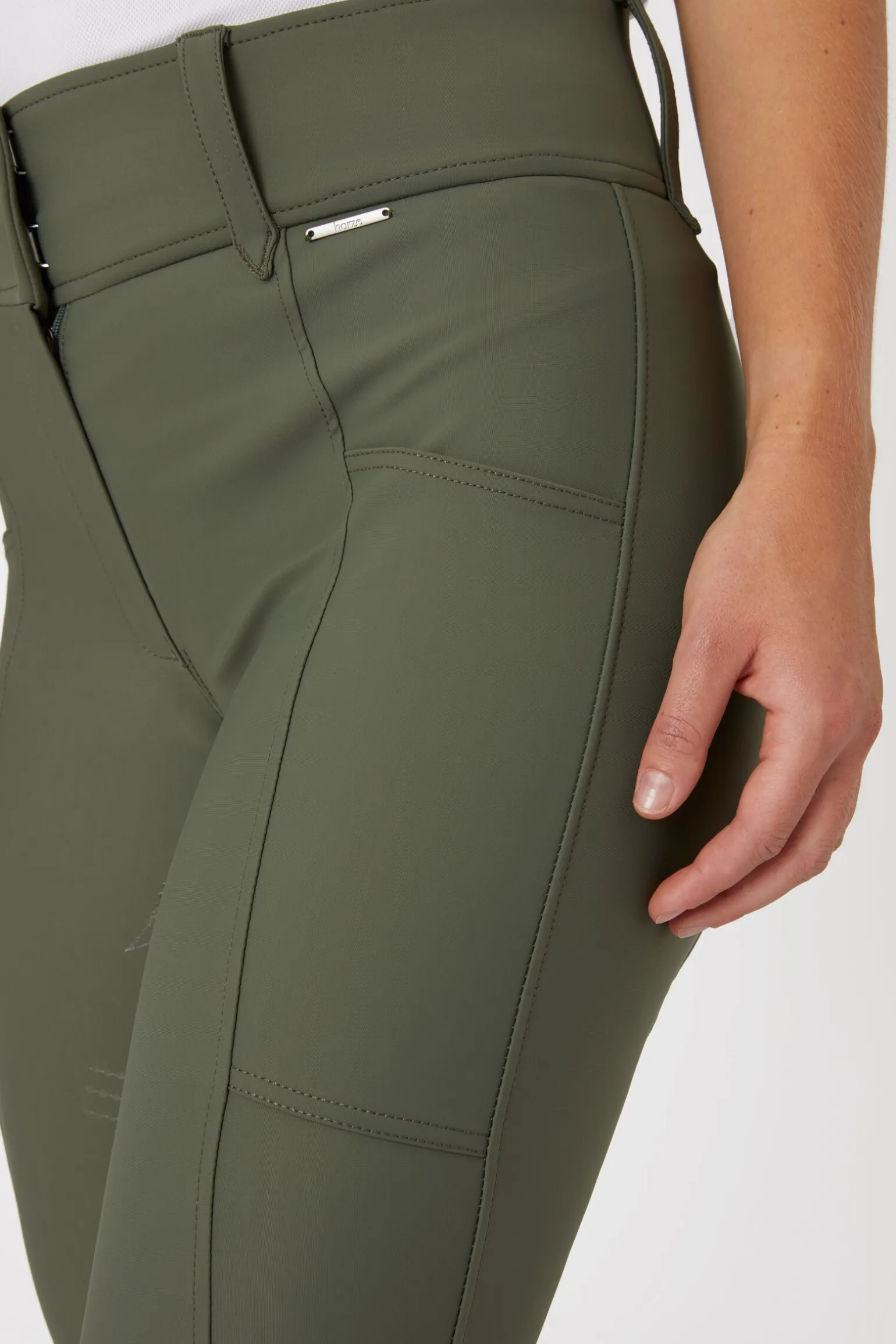 Horze Indira helforsterkede ridebukser med høyt liv til dame