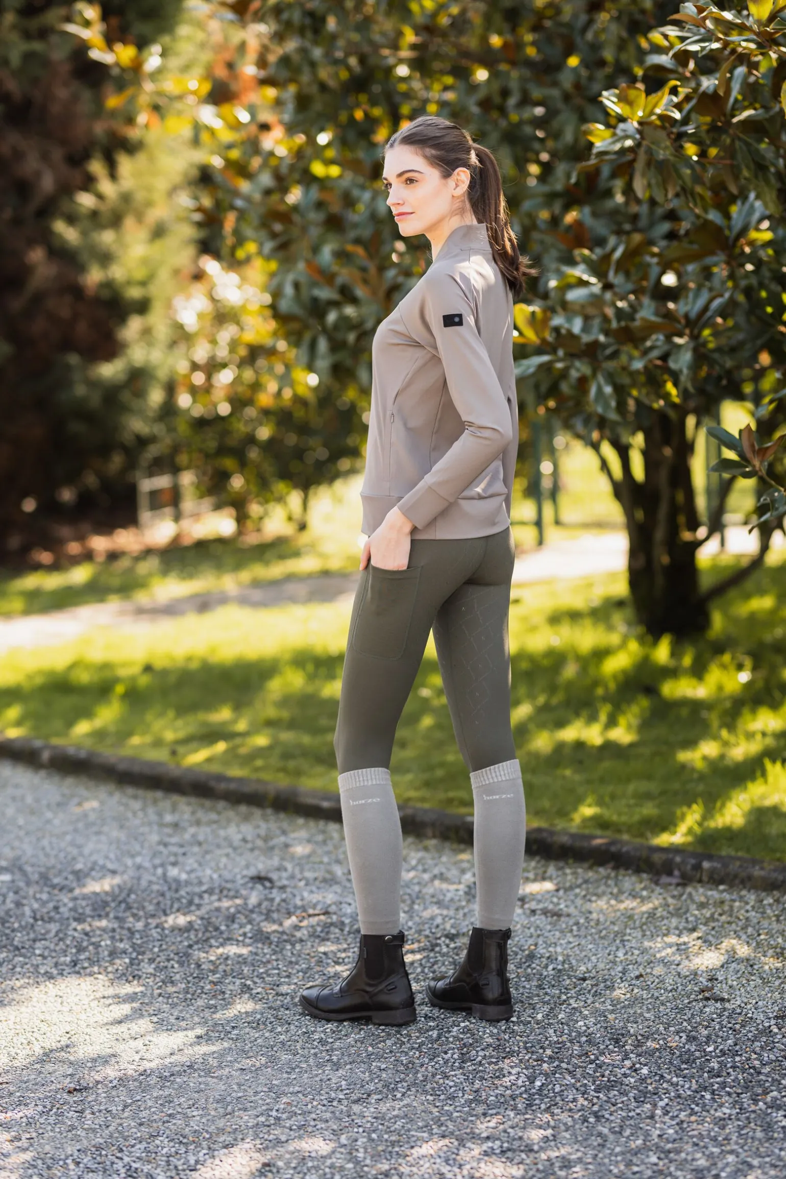 Horze Janine sømløse, helforsterkede ridetights med telefonlomme til dame