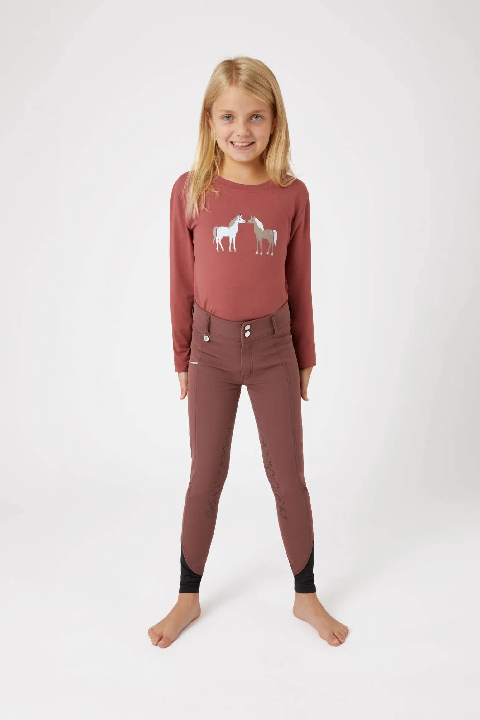 Horze Leighton Teens helforsterkede ridebukser med silikon og telefonlomme