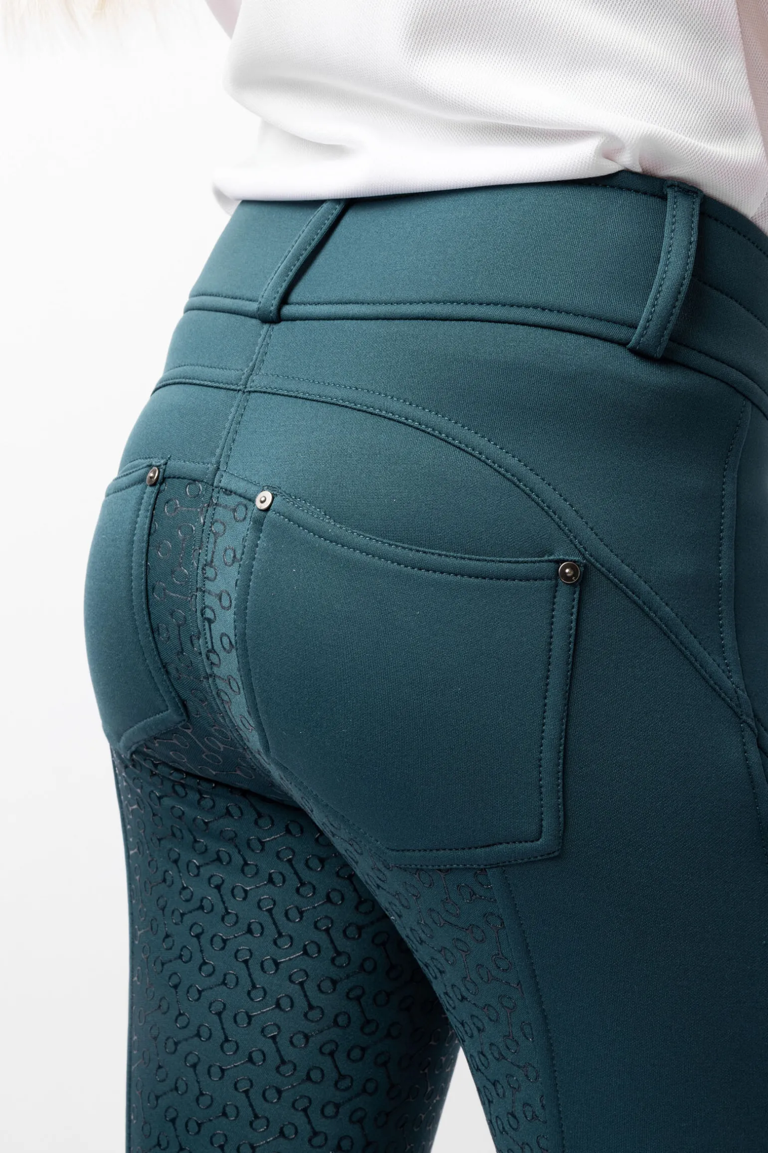 Horze Rhea helforsterket thermoridebukse med baklommer, barn