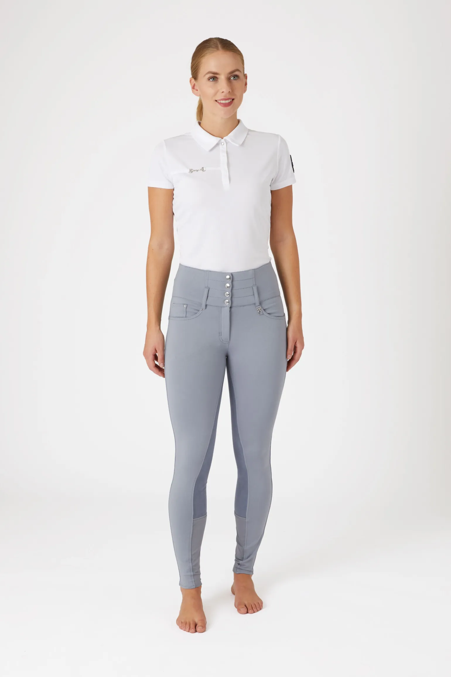 Horze Tara ridebukser med høyt liv, helforsterket med lær, dame