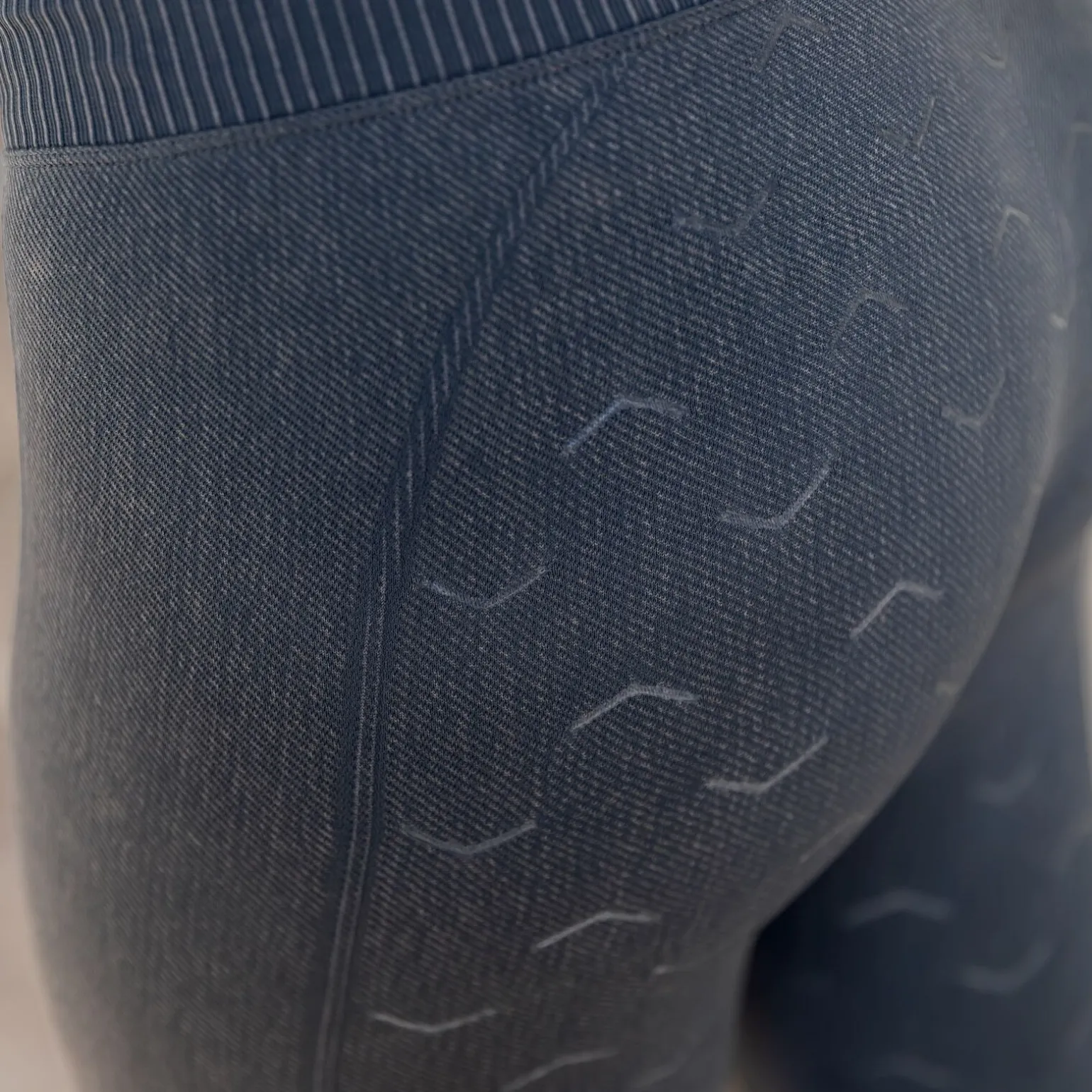 Horze Vanessa tights i denimutseende, sømløs, helforsterket med silikon, dame