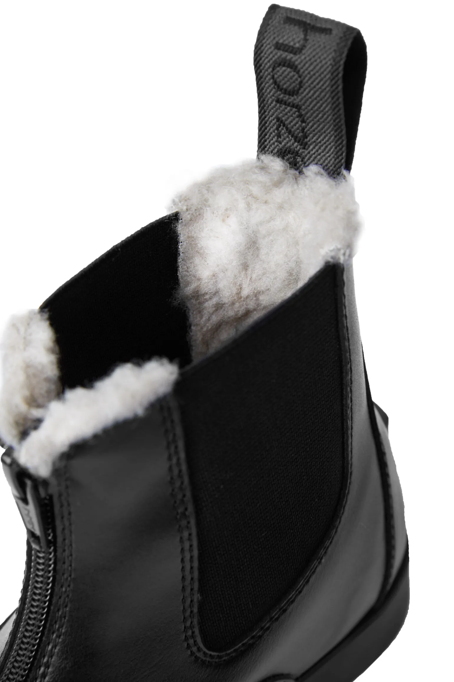 Horze Wexford jodhpur-vintersko med fuskepels og frontglidelås til barn