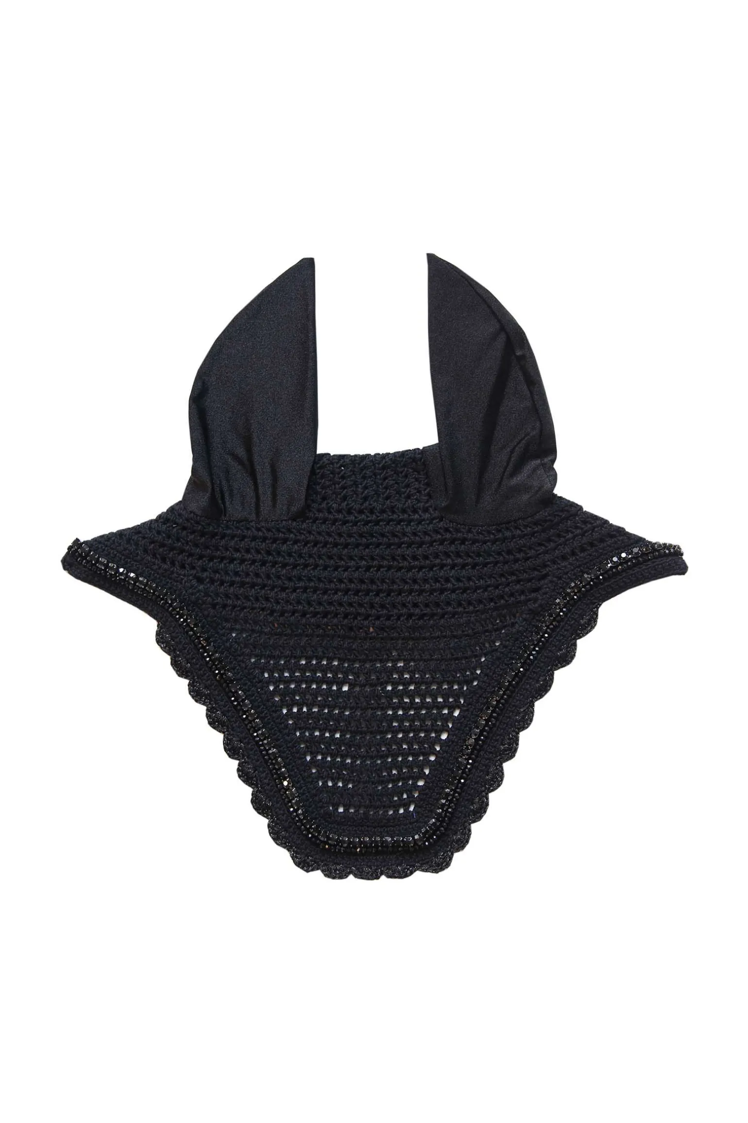 Kentucky Horsewear Wellington lang ørehette med steiner og p