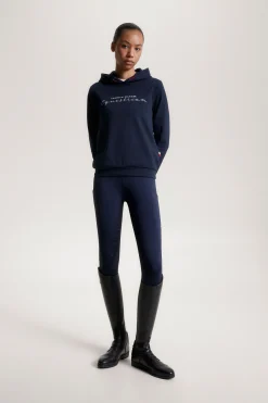 Tommy Hilfiger Equestrian Metallic Logo Grafisk hettegenser for kvinner