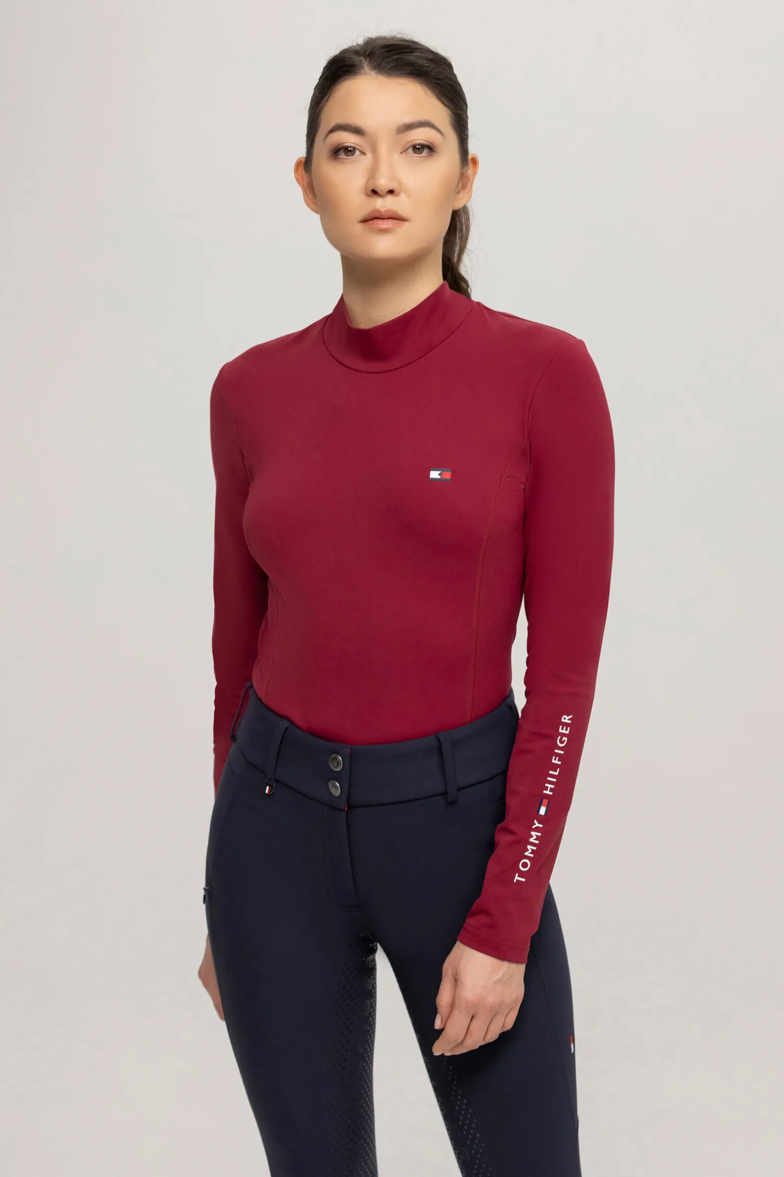 Tommy Hilfiger Equestrian langermet genser med høy hals for kvinner