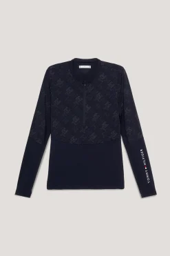 Tommy Hilfiger Equestrian Cologne Reflekterende langarmet 1/4 glidelås treningsgenser