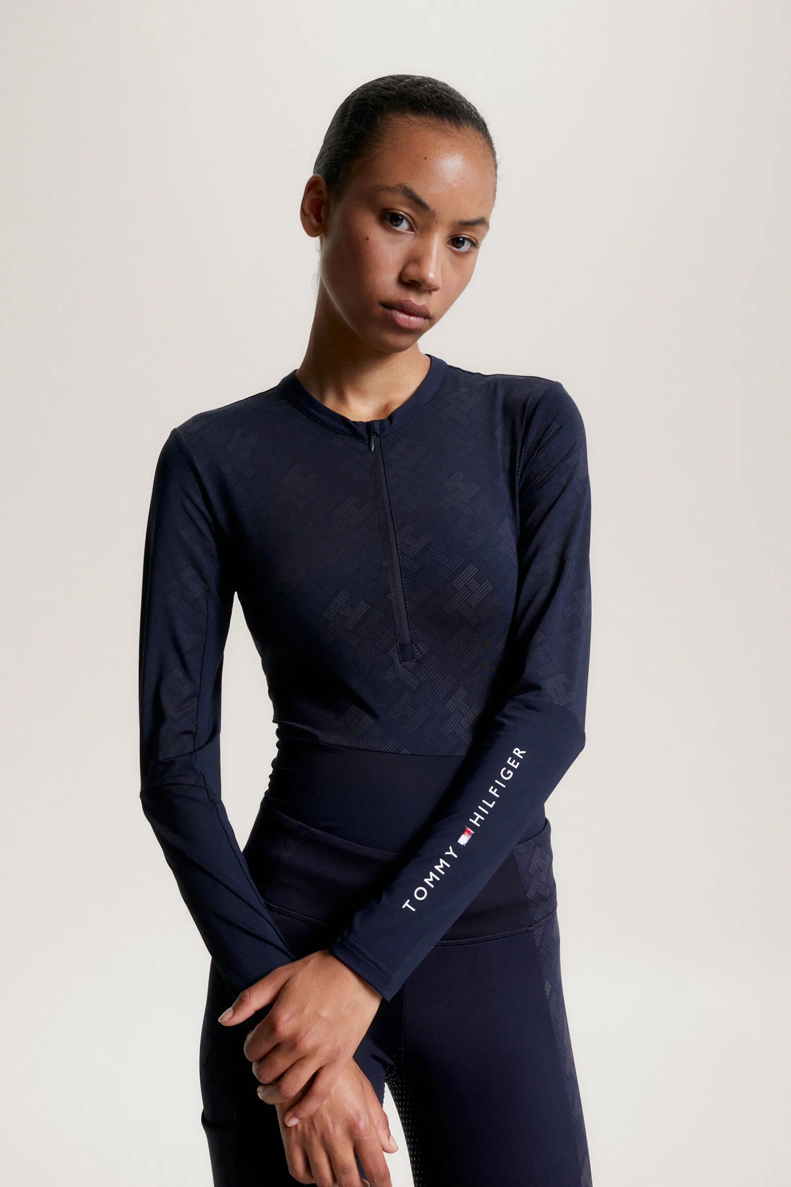 Tommy Hilfiger Equestrian Cologne Reflekterende langarmet 1/4 glidelås treningsgenser